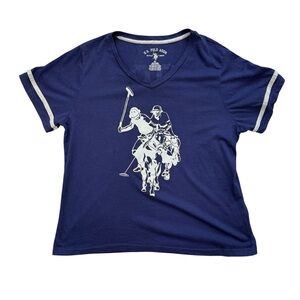 U.S. Polo Assn. Blue Polo Graphic Tee Size 2X